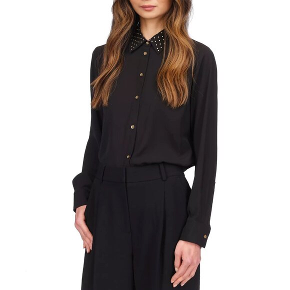 MICHAEL KORS Women's Embellished Button-Front Shirt. Size XL - Picture 9 of 9